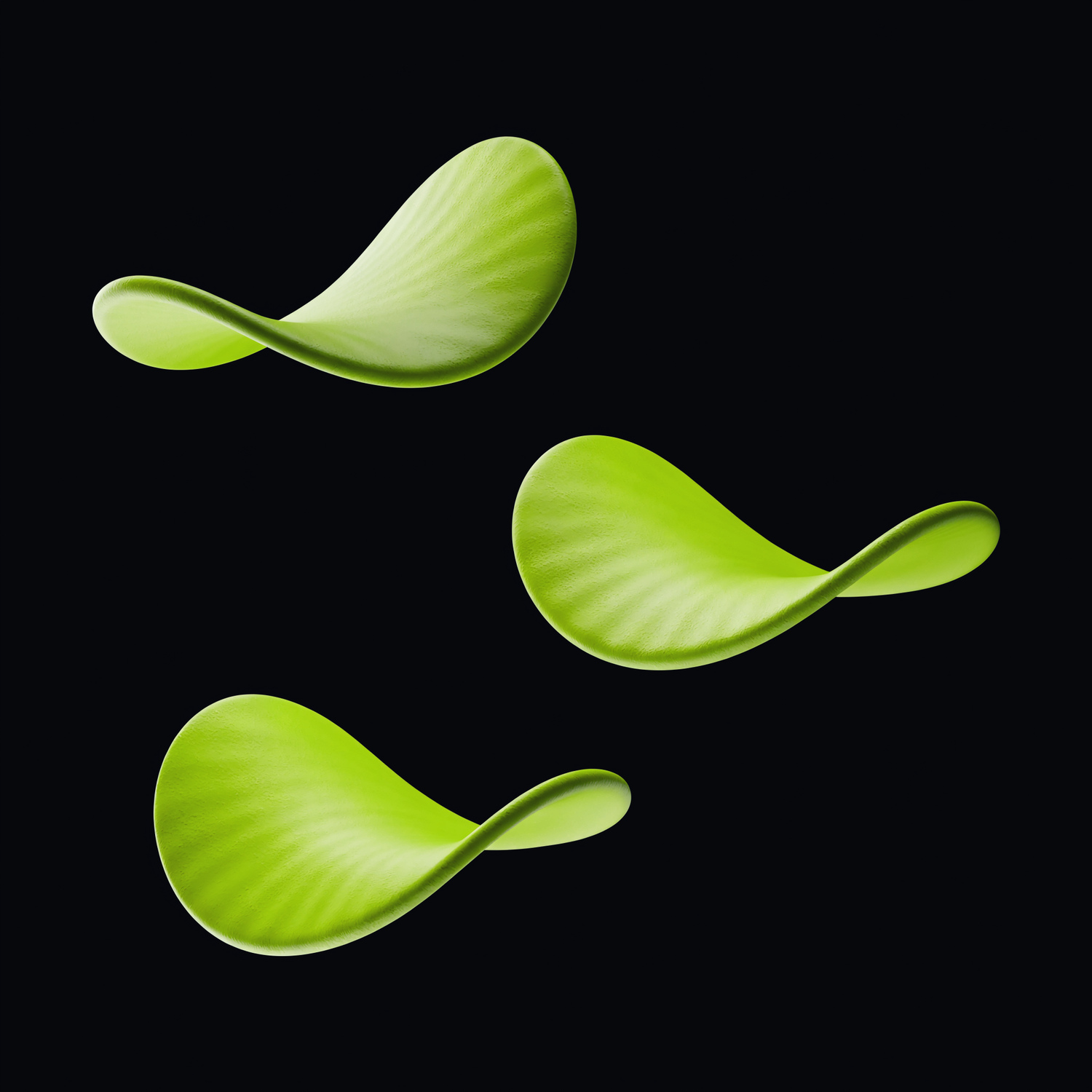 A green saddle-shaped crisp